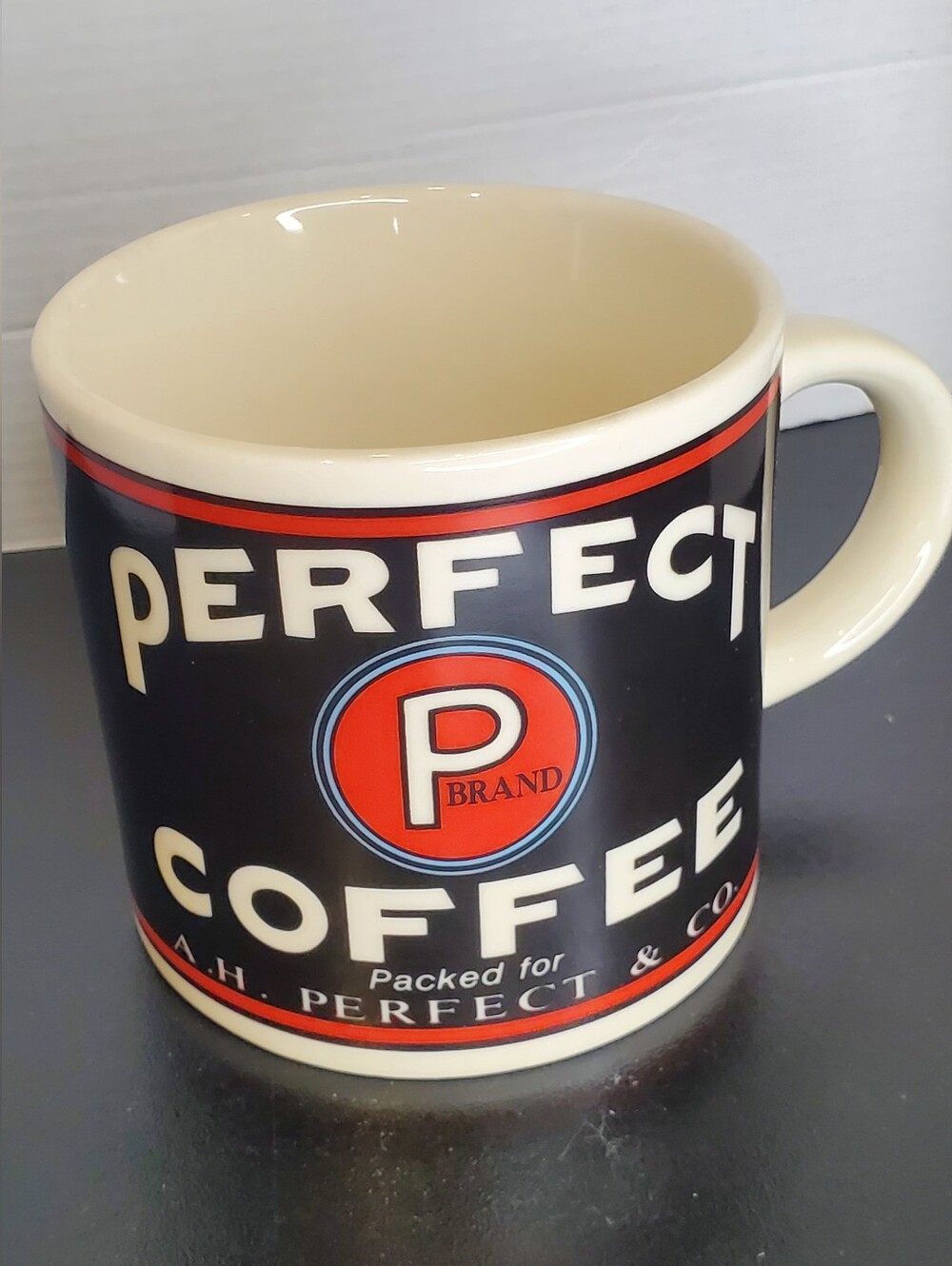 1992 Yester Year Perfect Coffee Mug (Cream & Black) Vintage Collectible